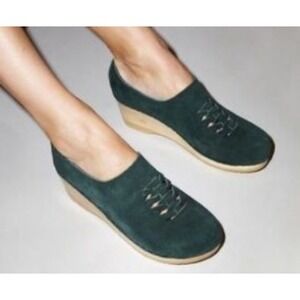 No.6 Issa Clogs Braided Nubuck Woven Front Clog Wood Platform Heel Women's EU 43